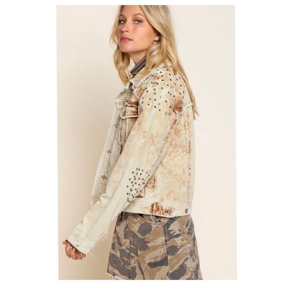 𝅺CORDUROY Relaxed Fit Studded Jacket - Picture 7 of 15